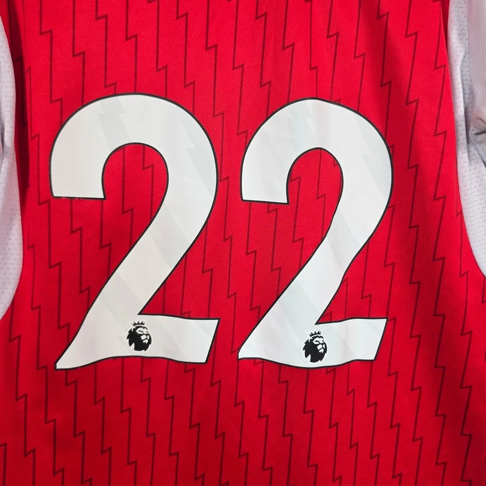 Arsenal Jersey Men's L Red White Emirates Fly Better 22 Soccer Futbol Blokecore